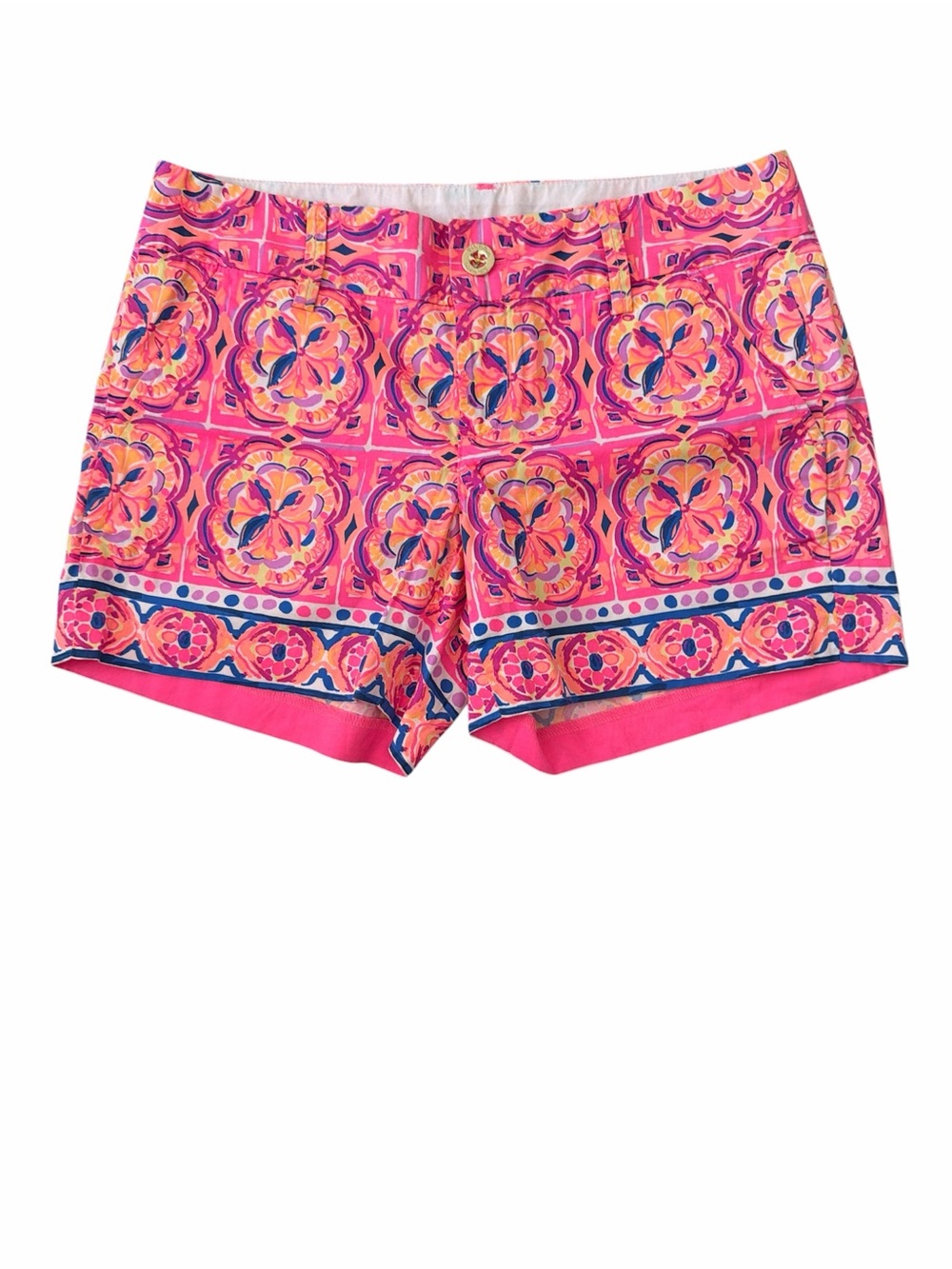 EUC LILLY PULITZER Women’s Pink Patterned Cotton Blend Shorts SIZE 2